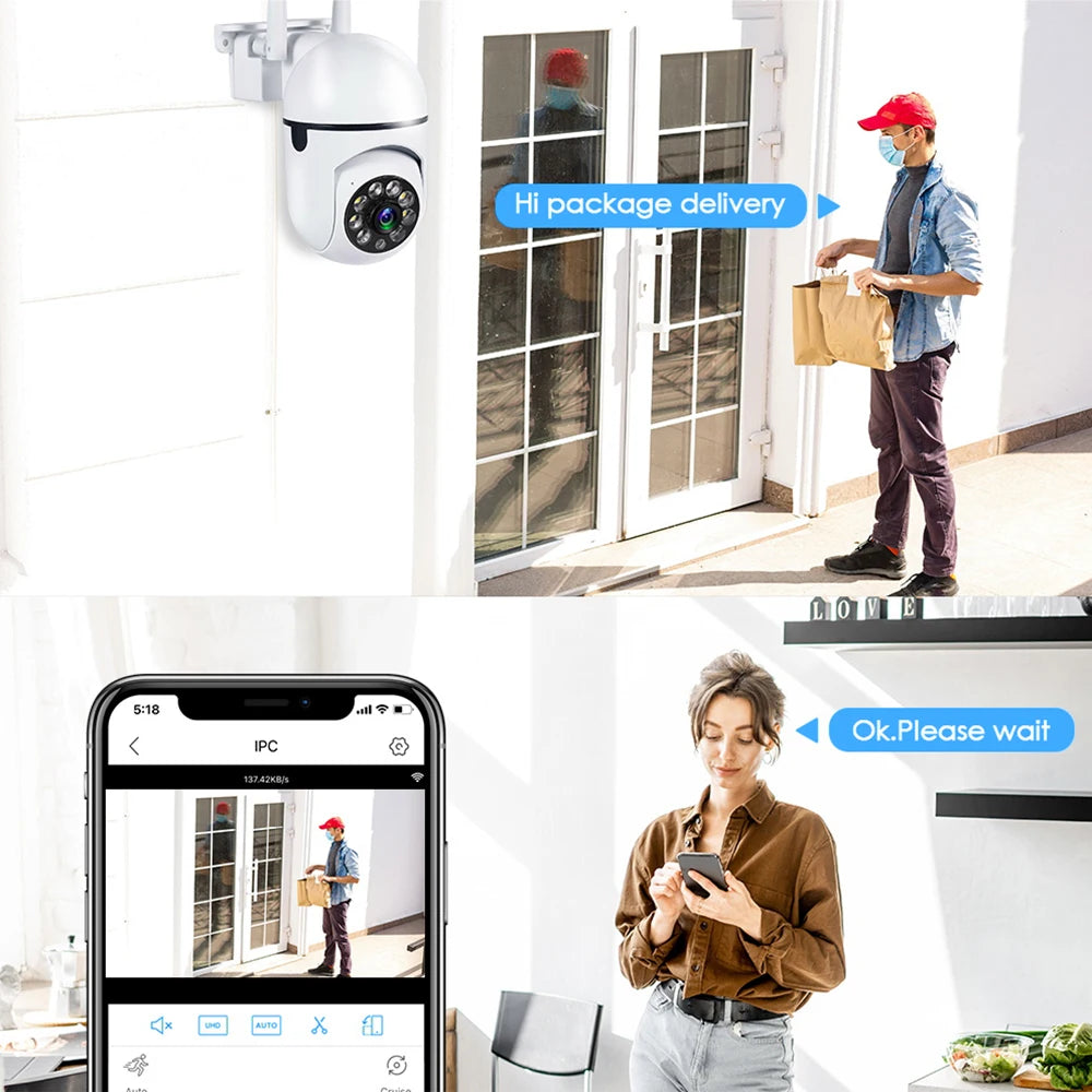 3MP Outdoor Waterproof Cameras Wifi 1/2/4PCS Surveillance Security Camera 4.0X Zoom External Wireless Monitor Track Night Vision